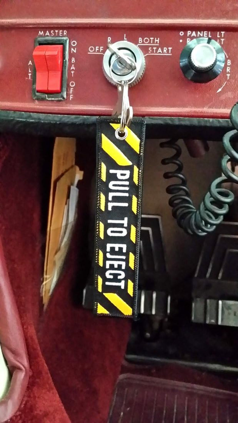 Pull to Eject, Embroidered Key Chain