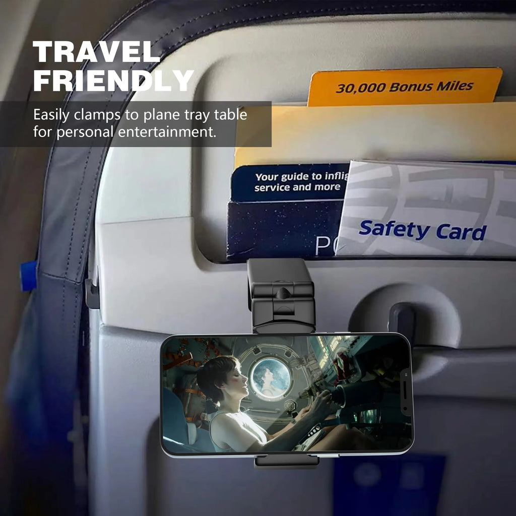 Perilogics Travel Airplane Phone Holder. in Flight Airplane Hands Free Phone Mount. Compact Lightweight Travel Essential. Perfect Practical Gift for Every Travelers.