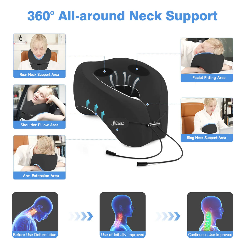 Travel Neck Pillow with Eye Mask and Ear Plugs!