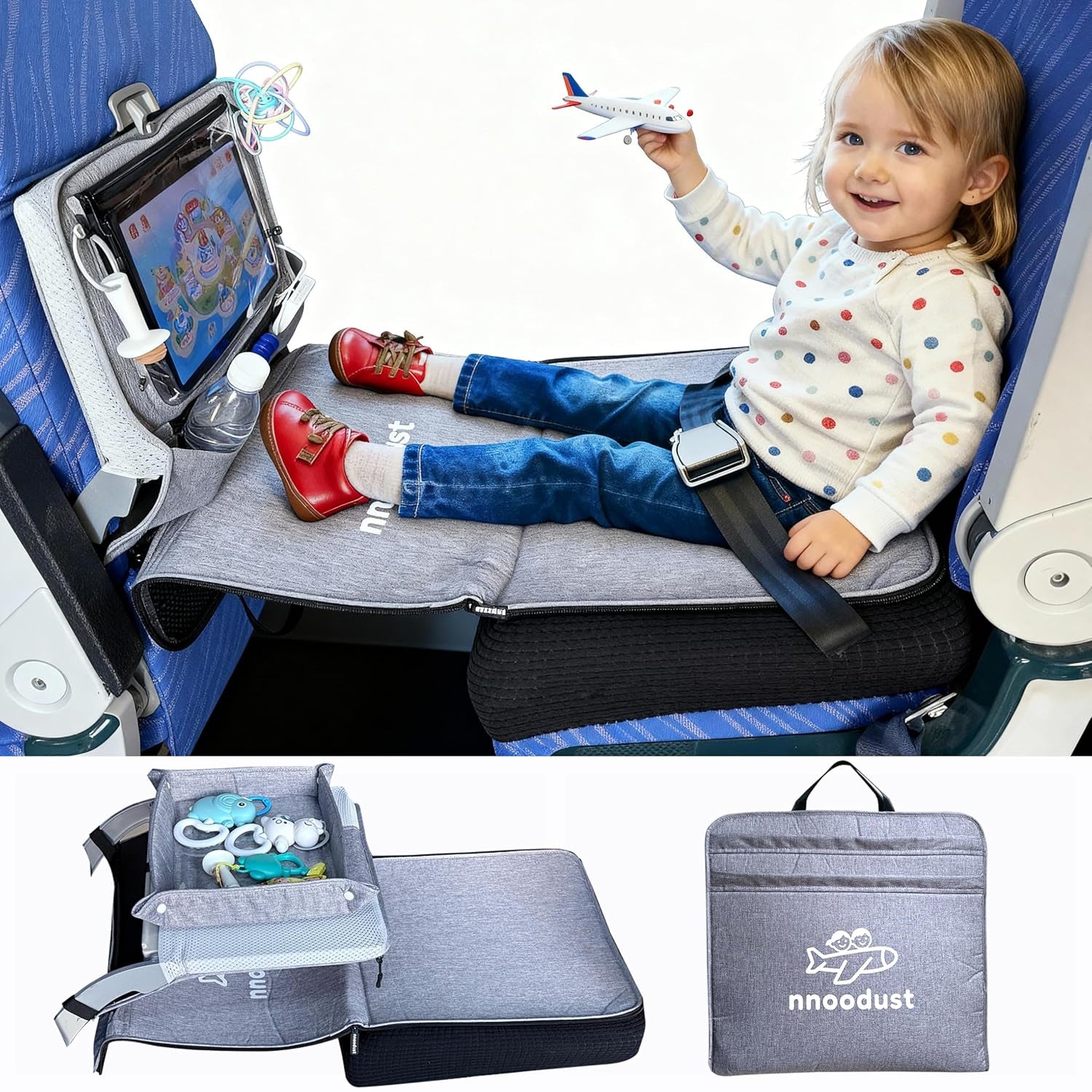 Airplane Bed for Toddler with Tray Cover Can Turn into Bag