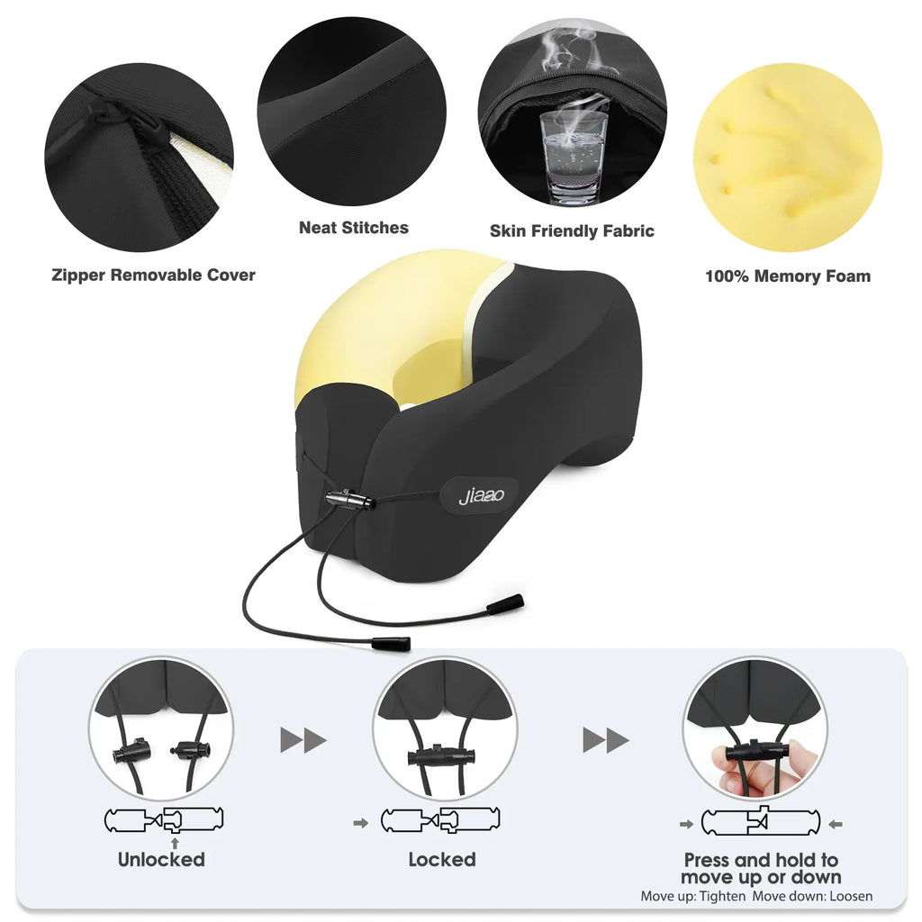 Travel Neck Pillow with Eye Mask and Ear Plugs!