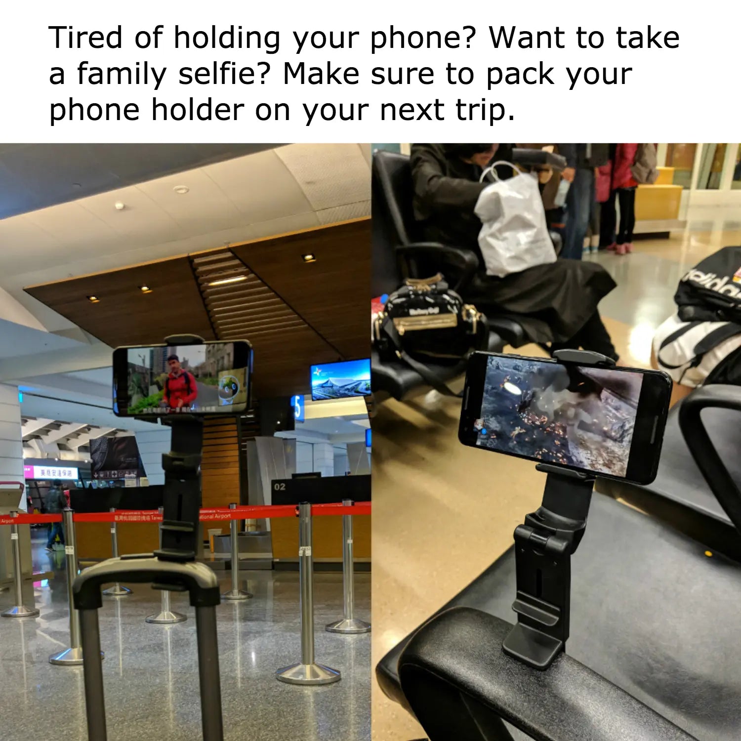 Perilogics Travel Airplane Phone Holder. in Flight Airplane Hands Free Phone Mount. Compact Lightweight Travel Essential. Perfect Practical Gift for Every Travelers.