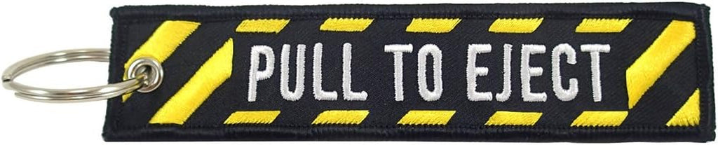 Pull to Eject, Embroidered Key Chain
