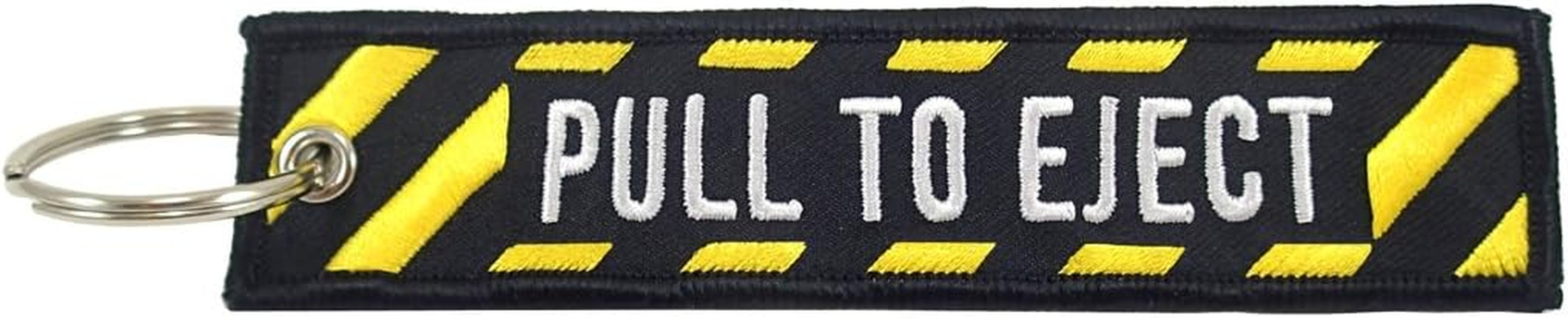 Pull to Eject, Embroidered Key Chain