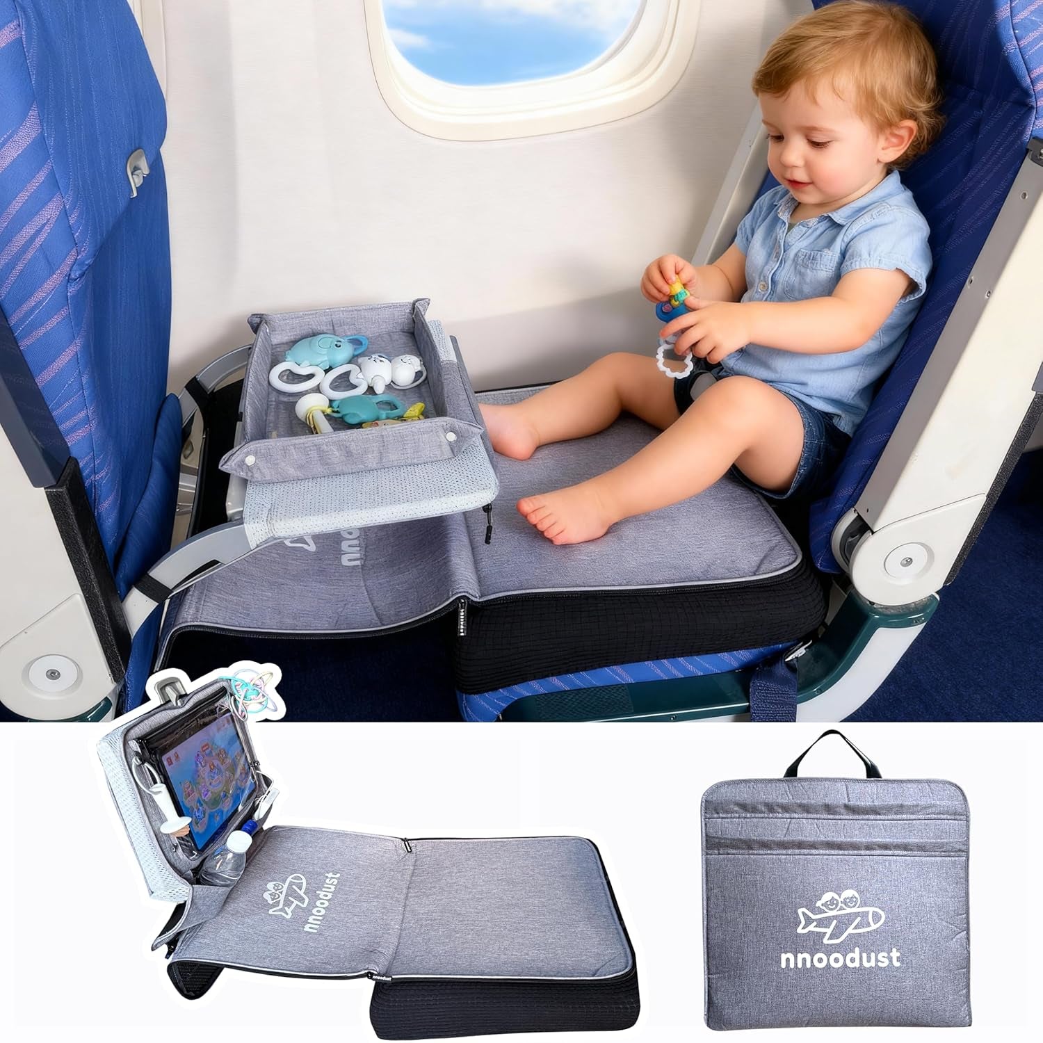 Airplane Bed for Toddler with Tray Cover Can Turn into Bag