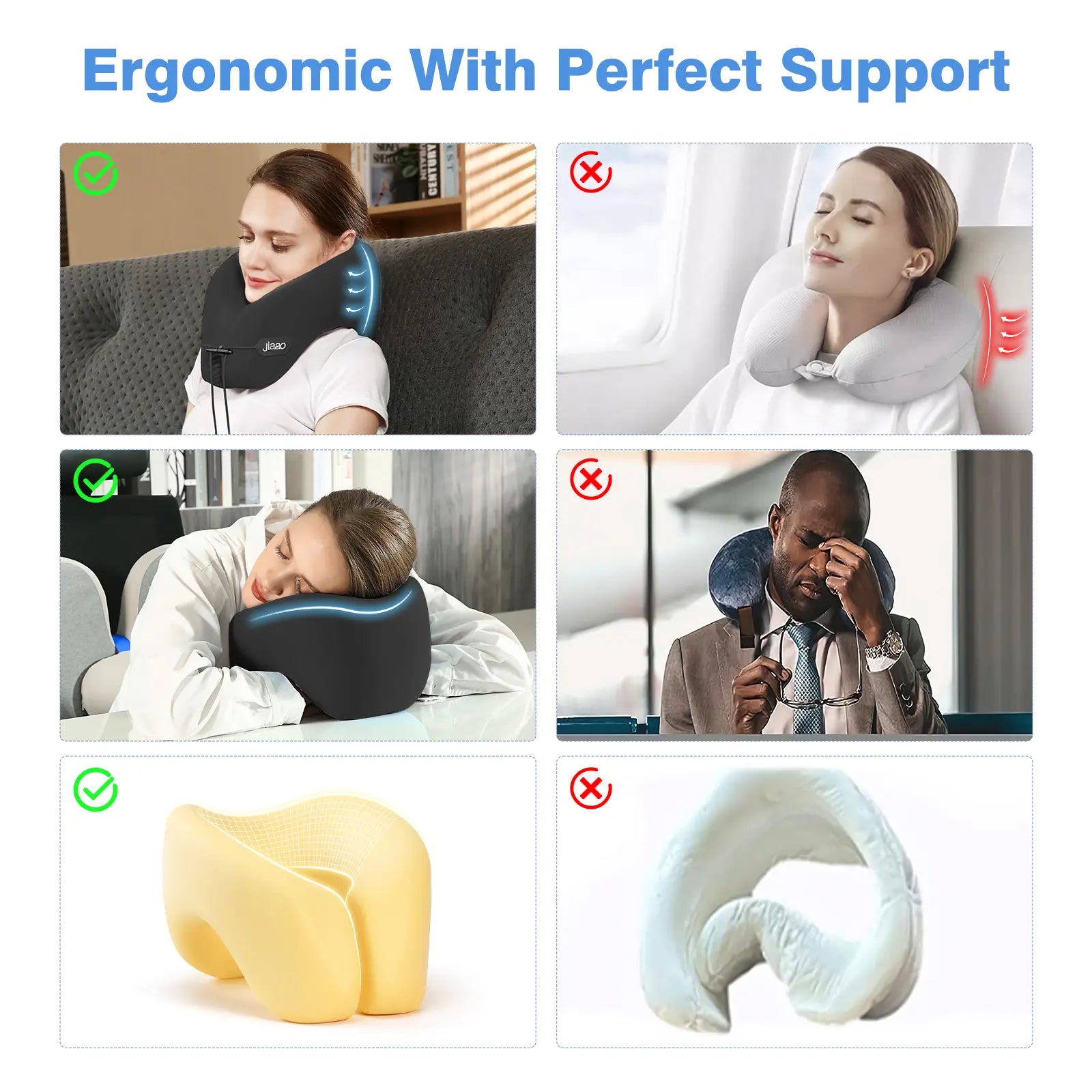 Travel Neck Pillow with Eye Mask and Ear Plugs!